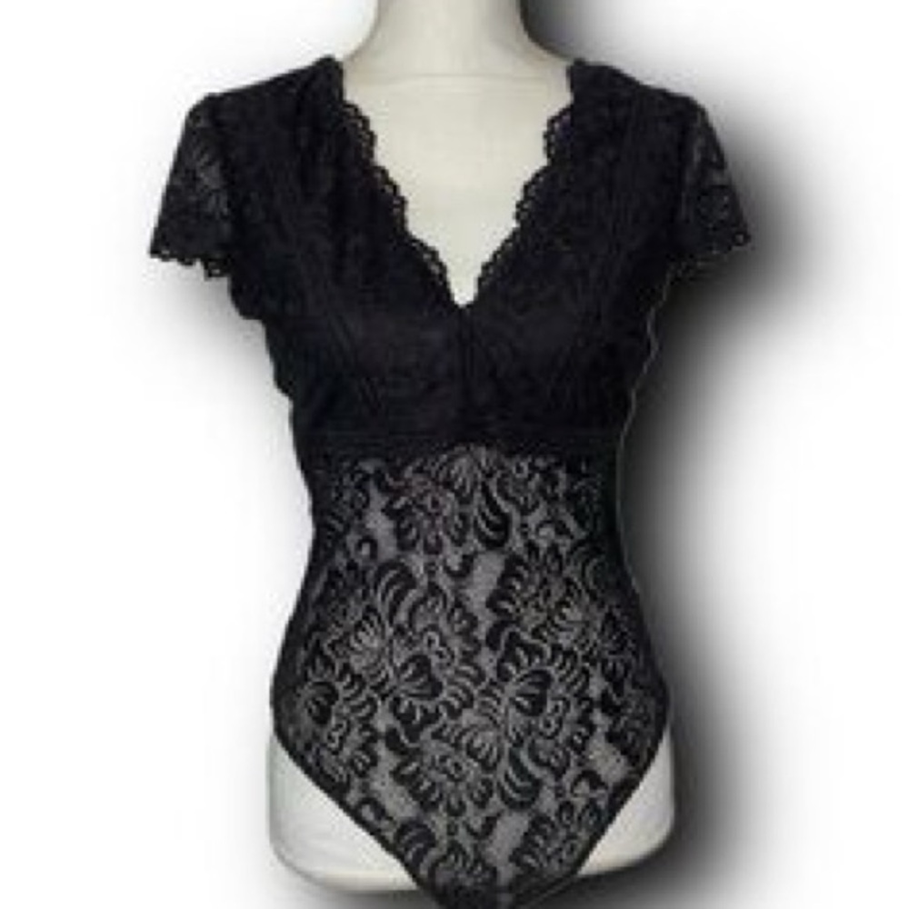 Haute Monde Black Lace Top